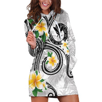Kanaka Maoli Hawaii Plumeria Hoodie Dress Dancing Tentacles White Style LT7 White - Polynesian Pride