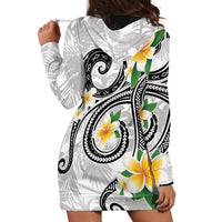 Kanaka Maoli Hawaii Plumeria Hoodie Dress Dancing Tentacles White Style LT7 - Polynesian Pride
