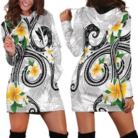 Kanaka Maoli Hawaii Plumeria Hoodie Dress Dancing Tentacles White Style LT7 - Polynesian Pride