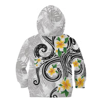 Kanaka Maoli Hawaii Plumeria Kid Hoodie Dancing Tentacles White Style