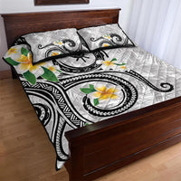 Kanaka Maoli Hawaii Plumeria Quilt Bed Set Dancing Tentacles White Style