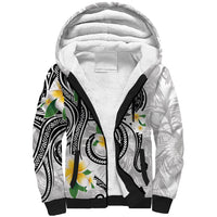 Kanaka Maoli Hawaii Plumeria Sherpa Hoodie Dancing Tentacles White Style LT7 Unisex White - Polynesian Pride