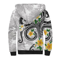 Kanaka Maoli Hawaii Plumeria Sherpa Hoodie Dancing Tentacles White Style LT7 - Polynesian Pride