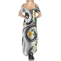 Kanaka Maoli Hawaii Plumeria Summer Maxi Dress Dancing Tentacles White Style LT7 - Polynesian Pride