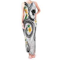 Kanaka Maoli Hawaii Plumeria Tank Maxi Dress Dancing Tentacles White Style LT7 Women White - Polynesian Pride