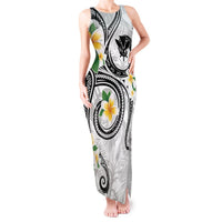 Kanaka Maoli Hawaii Plumeria Tank Maxi Dress Dancing Tentacles White Style LT7 Women White - Polynesian Pride