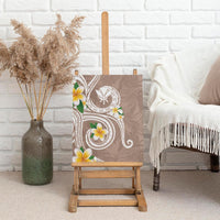 Kanaka Maoli Hawaii Plumeria Canvas Wall Art Dancing Tentacles Beige Style LT7