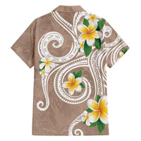 Kanaka Maoli Hawaii Plumeria Hawaiian Shirt Dancing Tentacles Beige Style LT7 - Polynesian Pride
