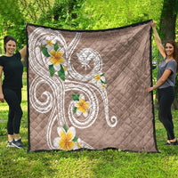 Kanaka Maoli Hawaii Plumeria Quilt Dancing Tentacles Beige Style LT7