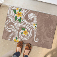 Kanaka Maoli Hawaii Plumeria Rubber Doormat Dancing Tentacles Beige Style LT7
