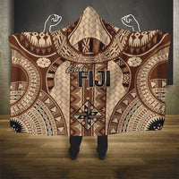 Bula Fiji Vintage Hooded Blanket Brown Masi Motifs