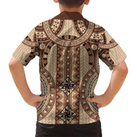 Bula Fiji Vintage Kid Hawaiian Shirt Brown Masi Motifs