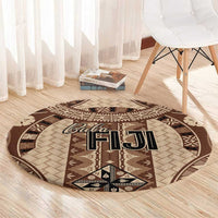 Bula Fiji Vintage Round Carpet Brown Masi Motifs