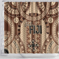 Bula Fiji Vintage Shower Curtain Brown Masi Motifs