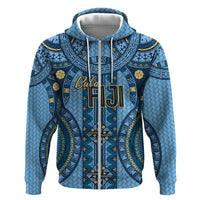 Bula Fiji Vintage Hoodie Prussian Blue Masi Motifs