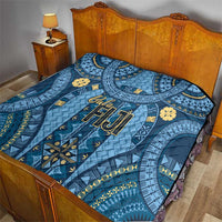 Bula Fiji Vintage Quilt Prussian Blue Masi Motifs