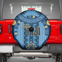 Bula Fiji Vintage Spare Tire Cover Prussian Blue Masi Motifs
