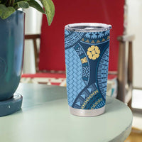 Bula Fiji Vintage Tumbler Cup Prussian Blue Masi Motifs