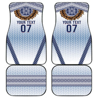 Manu Samoa Rugby Custom White Car Mats ʻIe Toga Pattern With Brown Ula fala LT7 - Polynesian Pride