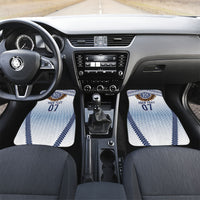 Manu Samoa Rugby Custom White Car Mats ʻIe Toga Pattern With Brown Ula fala LT7 Set 2pcs - Front White - Polynesian Pride