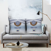 Manu Samoa Rugby Custom White Pillow Cover ʻIe Toga Pattern With Brown Ula fala LT7 - Polynesian Pride