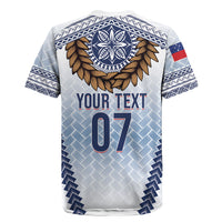 Manu Samoa Rugby Custom White Rugby Jersey ʻIe Toga Pattern With Brown Ula fala LT7 - Polynesian Pride