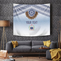 Manu Samoa Rugby Custom White Tapestry ʻIe Toga Pattern With Brown Ula fala LT7 White - Polynesian Pride