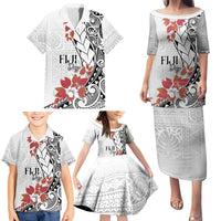 Bula Fiji Day Family Matching Puletasi and Hawaiian Shirt Tagimaucia on Masi Pattern