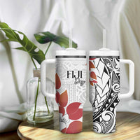 Bula Fiji Day Tumbler With Handle Tagimaucia on Masi Pattern LT7 - Polynesian Pride