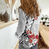 Bula Fiji Day Women Casual Shirt Tagimaucia on Masi Pattern