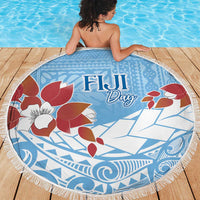 Bula Fiji Day Beach Blanket Tagimaucia on Masi Pattern - Turquoise