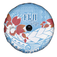 Bula Fiji Day Spare Tire Cover Tagimaucia on Masi Pattern - Turquoise
