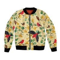 Aloha Hawaii Bomber Jacket I'iwi on Mamane Pastel Cream LT7 Unisex Light Yellow - Polynesian Pride