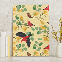 Aloha Hawaii Canvas Wall Art I'iwi on Mamane Pastel Cream LT7 Without Frame Light Yellow - Polynesian Pride