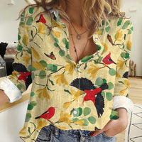 Aloha Hawaii Women Casual Shirt I'iwi on Mamane Pastel Cream