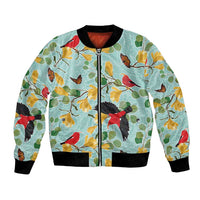 Aloha Hawaii Bomber Jacket I'iwi on Mamane Pastel Turquoise LT7 Unisex Turquoise - Polynesian Pride