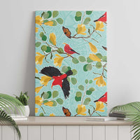 Aloha Hawaii Canvas Wall Art I'iwi on Mamane Pastel Turquoise LT7 - Polynesian Pride