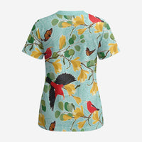 Aloha Hawaii Scrub Top I'iwi on Mamane Pastel Turquoise - Polynesian Pride