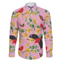 Aloha Hawaii Family Matching Puletasi and Hawaiian Shirt I'iwi on Mamane Pastel Pink