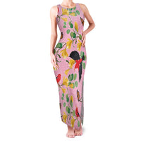 Aloha Hawaii Family Matching Tank Maxi Dress and Hawaiian Shirt I'iwi on Mamane Pastel Pink