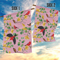 Aloha Hawaii Garden Flag I'iwi on Mamane Pastel Pink LT7 - Polynesian Pride
