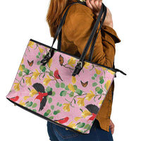 Aloha Hawaii Leather Tote Bag I'iwi on Mamane Pastel Pink LT7 - Polynesian Pride