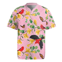 Aloha Hawaii Rugby Jersey I'iwi on Mamane Pastel Pink LT7 Pink - Polynesian Pride
