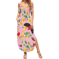 Aloha Hawaii Summer Maxi Dress I'iwi on Mamane Pastel Pink LT7 Women Pink - Polynesian Pride