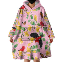 Aloha Hawaii Wearable Blanket Hoodie I'iwi on Mamane Pastel Pink LT7 - Polynesian Pride