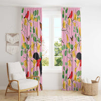 Aloha Hawaii Window Curtain I'iwi on Mamane Pastel Pink LT7 - Polynesian Pride