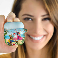 Have Yourself A Beachy Little Christmas AirPods Case with Santa Chilling LT7 - Polynesian Pride