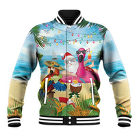 Have Yourself A Beachy Little Christmas Baseball Jacket with Santa Chilling - Polynesian Pride