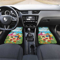 Have Yourself A Beachy Little Christmas Car Mats with Santa Chilling LT7 Set 2pcs - Front Colorful - Polynesian Pride