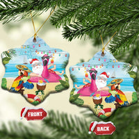 Have Yourself A Beachy Little Christmas Ceramic Ornament with Santa Chilling LT7 Snow Flake Colorful - Polynesian Pride